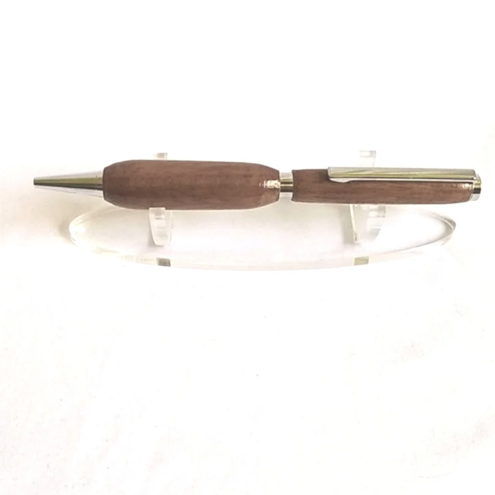Elegant Artisan Crafted Wooden Twist Pen With Chrome Accents